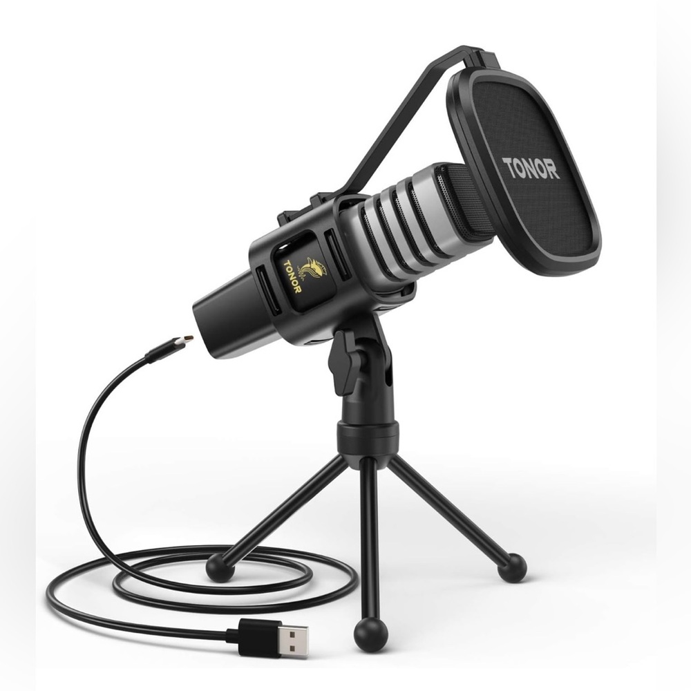 TONOR Cardioid Condenser Computer Mic w/Tripod Stand, Pop Filter, Shock Mount